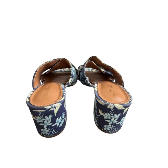 MCLAUGHLIN Blue White Floral Sandals Heels 7 - Picture 5 of 6